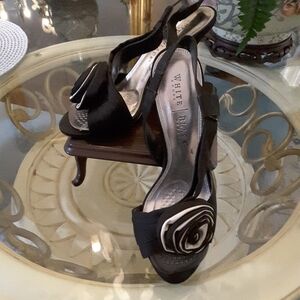 White House Black Market Black and White Heels